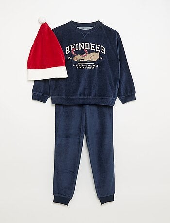 Conjunto de Natal: pijama de 2 peças + gorro