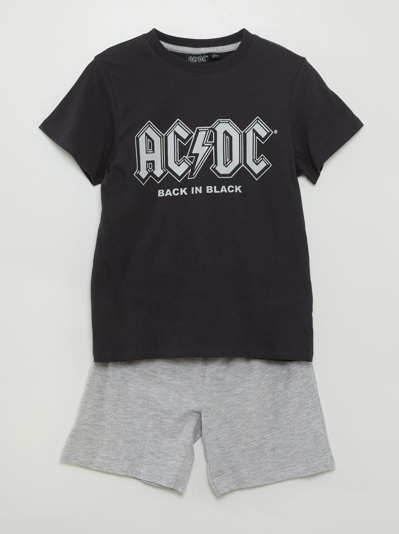 Conjunto de pijama AC/DC - 2 peças PRETO - Kiabi