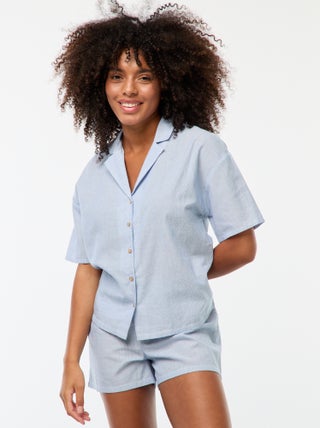 Conjunto de pijama às riscas - 2 peças