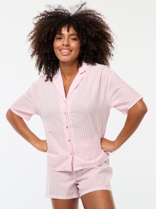 Conjunto de pijama às riscas - 2 peças