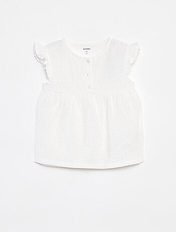 Conjunto de pijama blusa + calções de tecido - 2 peças