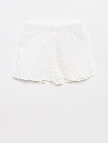 Conjunto de pijama blusa + calções de tecido - 2 peças