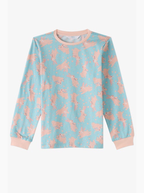 Conjunto de pijama bunny ride de algodão de manga comprida para menina penti - Kiabi