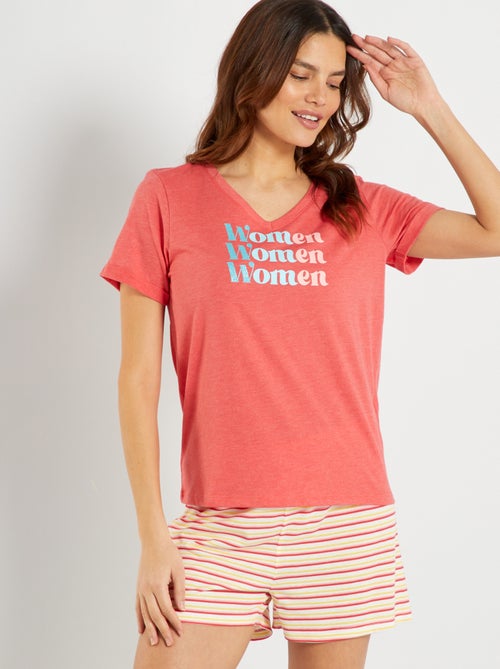 Conjunto de pijama-calção - 2 peças - Kiabi