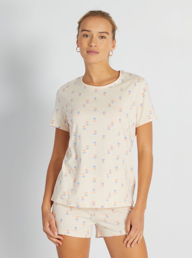 Conjunto de pijama-calção ROSA - Kiabi