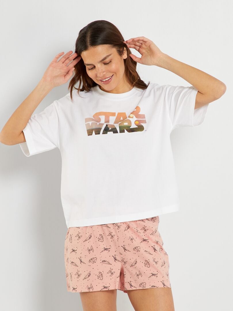 Conjunto de pijama-calção 'Star Wars' - 2 peças BRANCO - Kiabi