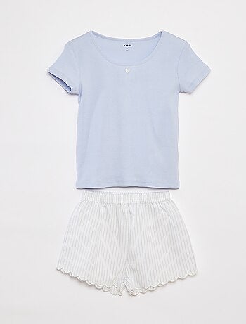 Conjunto de pijama-calção + t-shirt - 2 peças