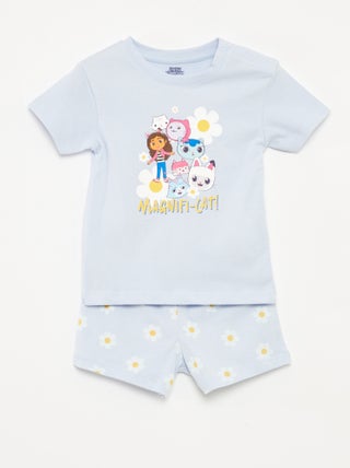 Conjunto de pijama calções + t-shirt 'A Casa Mágica da Gabby' - 2 peças