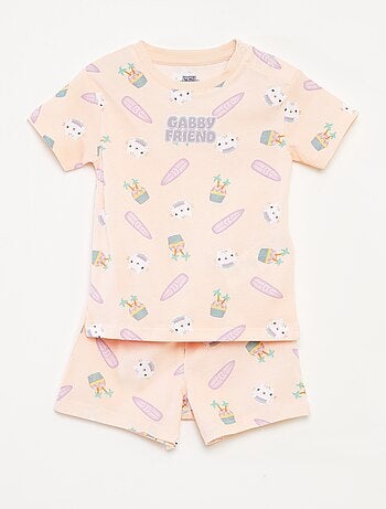 Conjunto de pijama calções + t-shirt 'A Casa Mágica da Gabby' - 2 peças