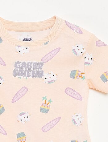 Conjunto de pijama calções + t-shirt 'A Casa Mágica da Gabby' - 2 peças