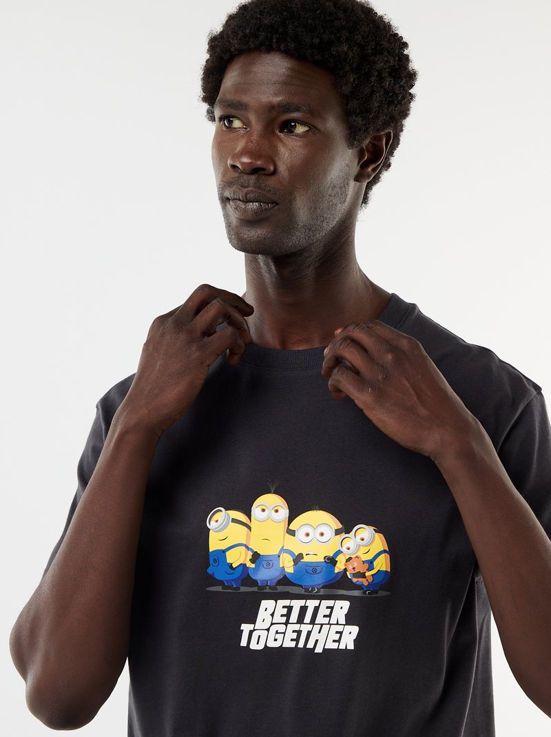 Conjunto de pijama calções + t-shirt 'Minions' - 2 peças Preto - Kiabi