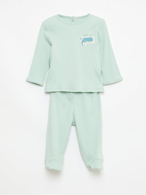 Conjunto de pijama chill em jersey de algodão - Kiabi