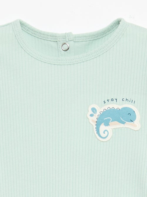 Conjunto de pijama chill em jersey de algodão - Kiabi