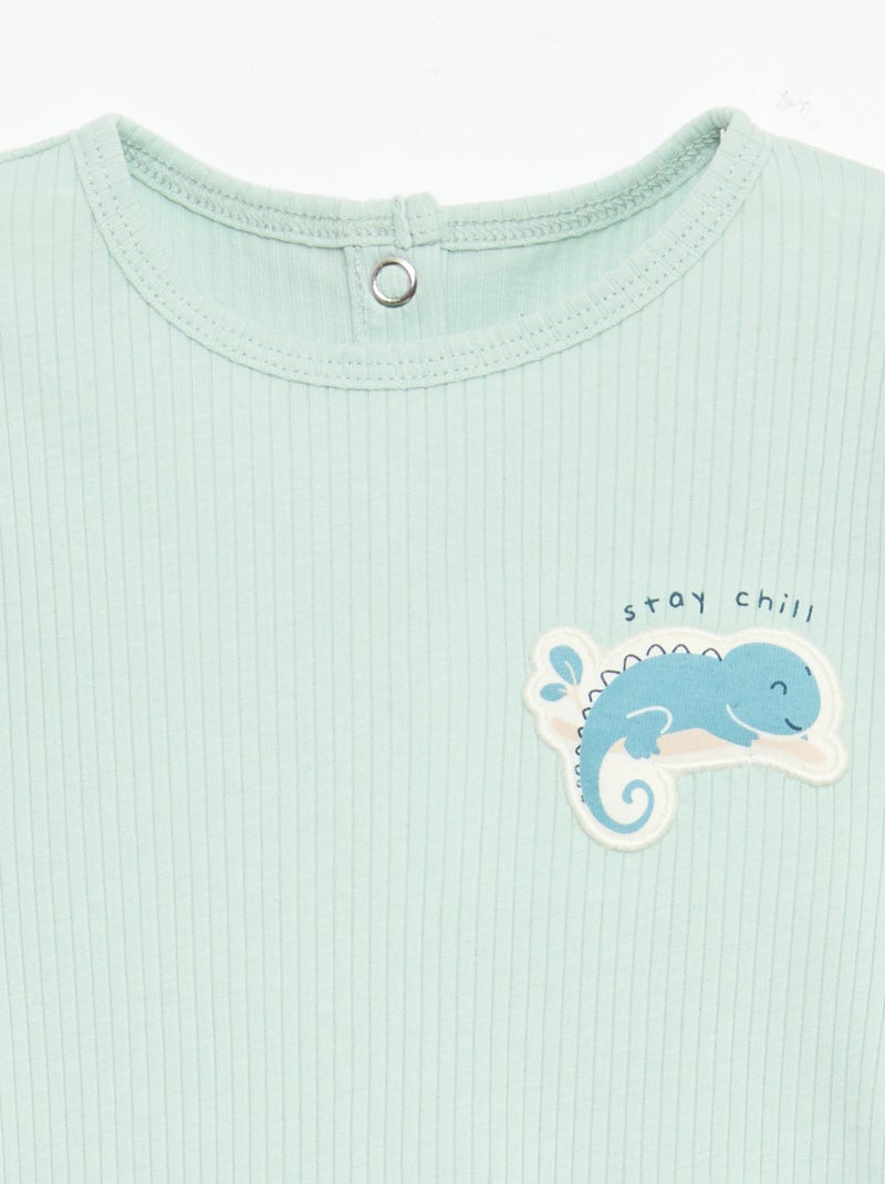 Conjunto de pijama chill em jersey de algodão Azul - Kiabi