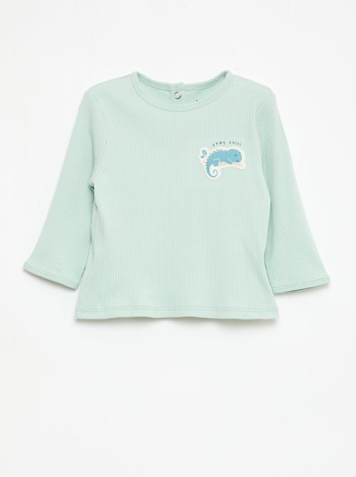 Conjunto de pijama chill em jersey de algodão - Kiabi