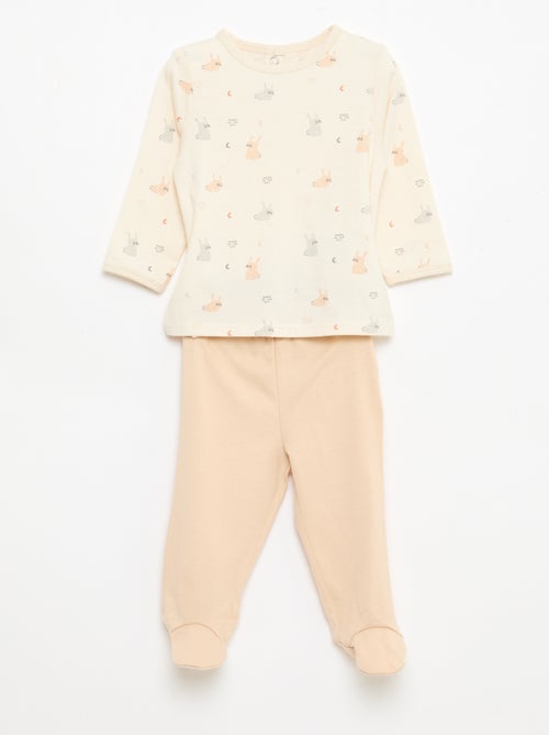 Conjunto de pijama chill em jersey de algodão - Kiabi