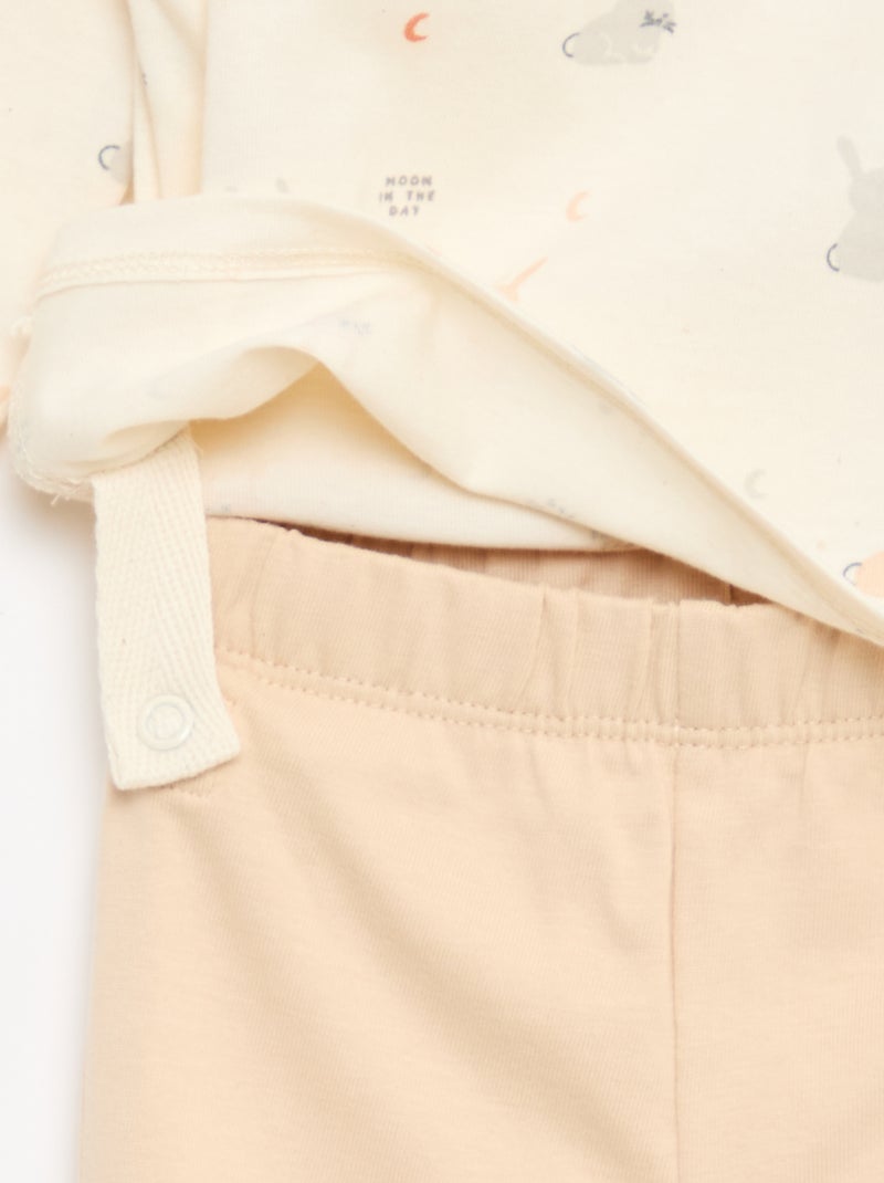 Conjunto de pijama chill em jersey de algodão Branco - Kiabi