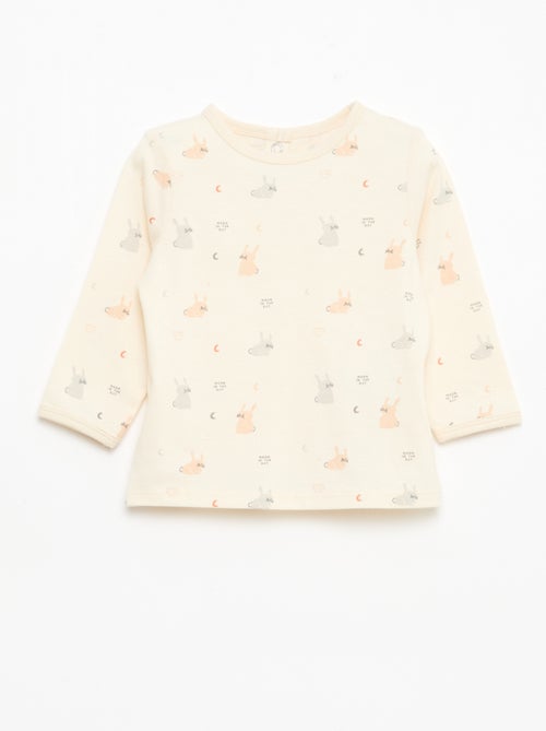 Conjunto de pijama chill em jersey de algodão - Kiabi