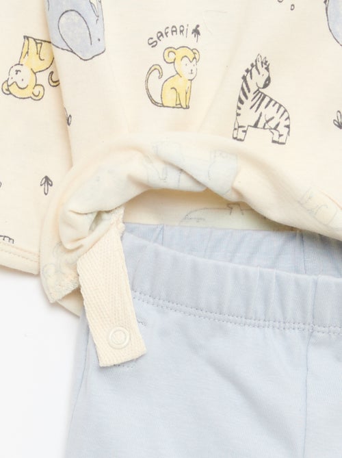Conjunto de pijama chill em jersey de algodão - Kiabi