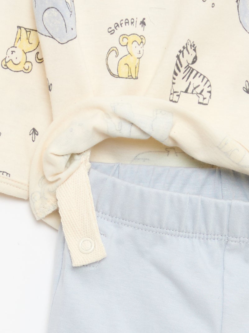 Conjunto de pijama chill em jersey de algodão Branco - Kiabi