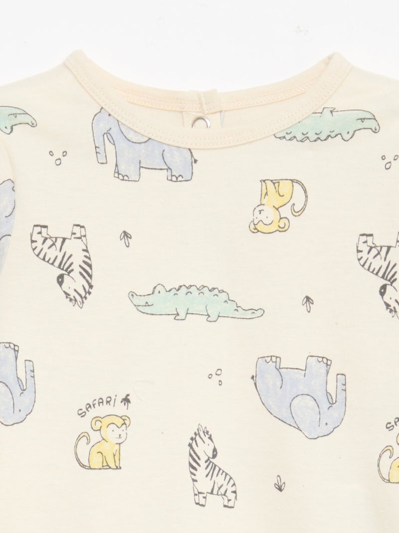 Conjunto de pijama chill em jersey de algodão Branco - Kiabi