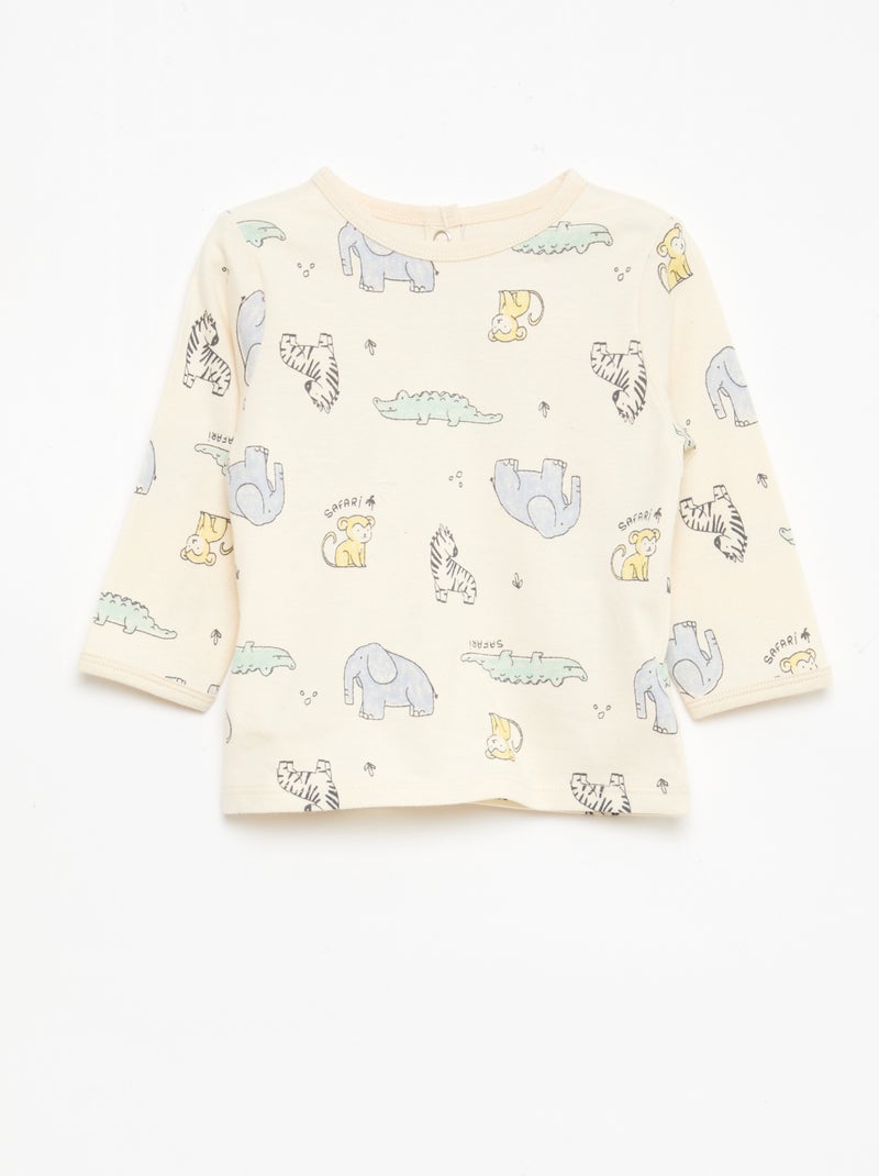 Conjunto de pijama chill em jersey de algodão Branco - Kiabi
