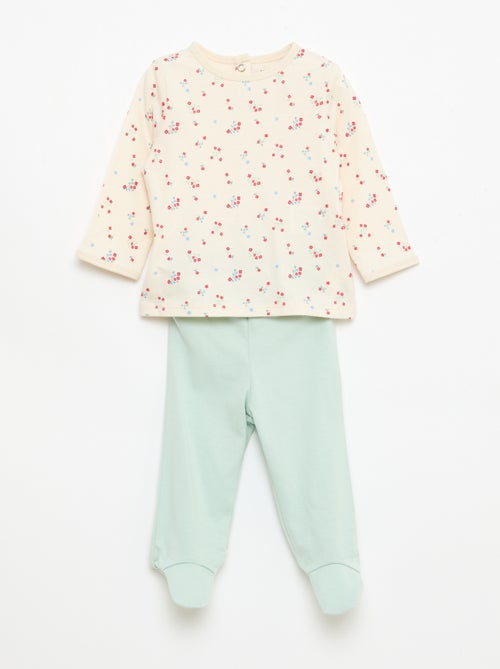 Conjunto de pijama chill em jersey de algodão - Kiabi