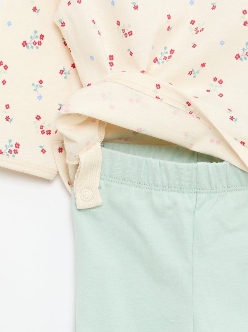 Conjunto de pijama chill em jersey de algodão Branco - Kiabi