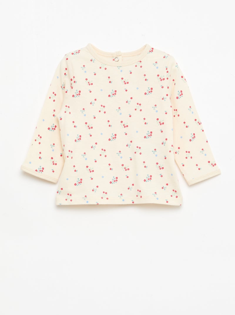 Conjunto de pijama chill em jersey de algodão Branco - Kiabi