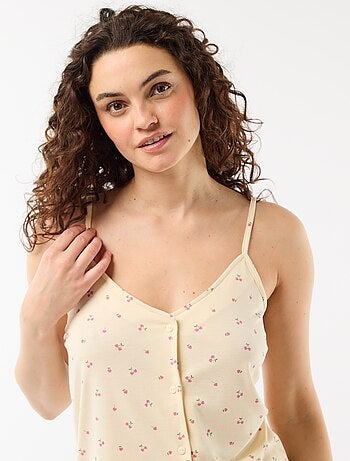 Conjunto de pijama com calções estampado - 2 peças