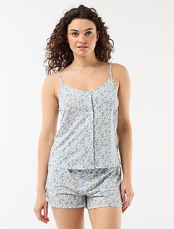 Conjunto de pijama com calções estampado - 2 peças