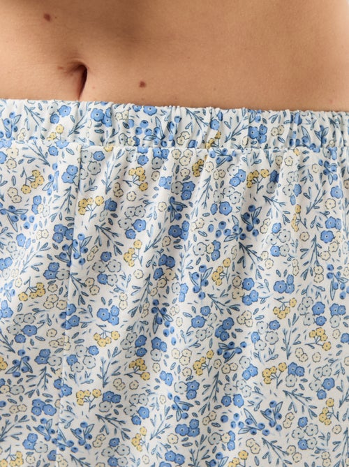 Conjunto de pijama com calções estampado - 2 peças - Kiabi