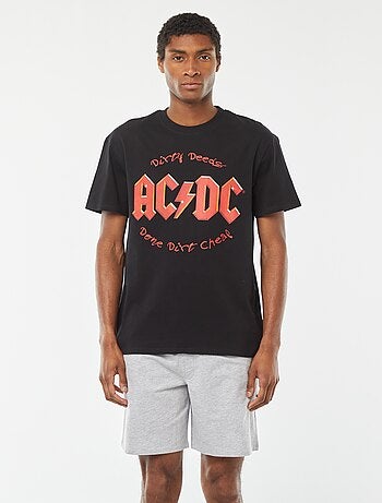 Conjunto de pijama com calções + t-shirt 'AC/DC' - 2 peças
