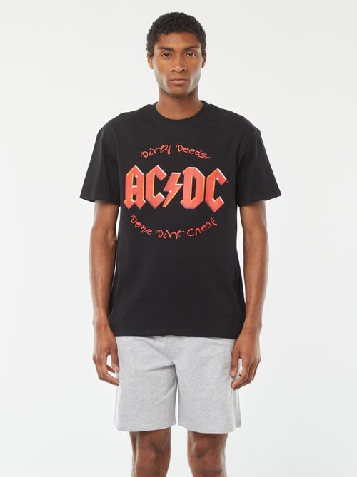 Conjunto de pijama com calções + t-shirt 'AC/DC' - 2 peças - Kiabi