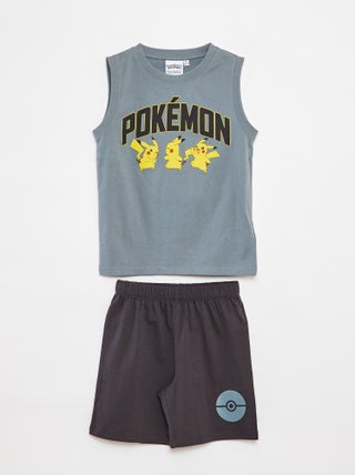 Conjunto de pijama com calções + t-shirt 'Pokémon' 'Pikachu' - 2 peças