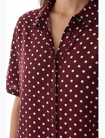 Conjunto de pijama com camisa e calça de bolinhas penti