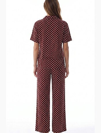 Conjunto de pijama com camisa e calça de bolinhas penti