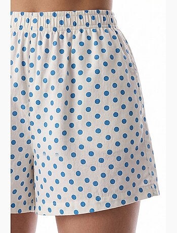 Conjunto de pijama com camisa e short com bolinhas e manga curta penti