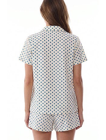 Conjunto de pijama com camisa e short com bolinhas e manga curta penti