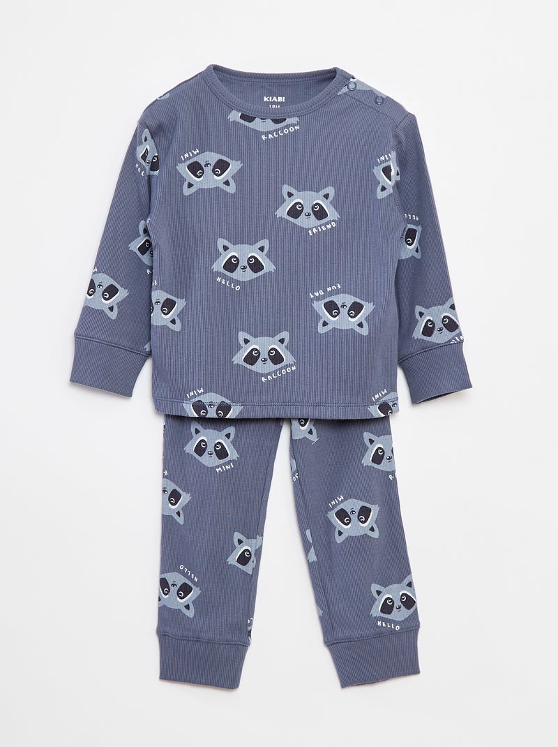Conjunto de pijama com t-shirt + calças  - 2 peças Azul - Kiabi