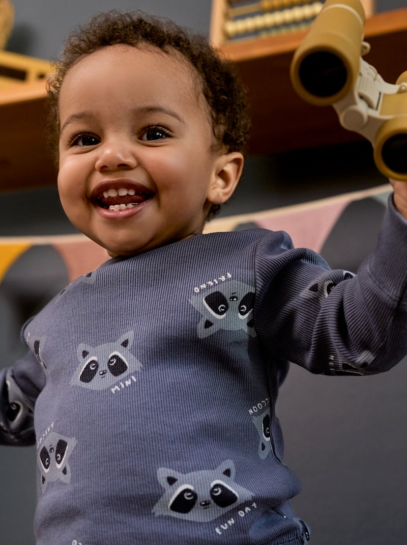 Conjunto de pijama com t-shirt + calças  - 2 peças Azul - Kiabi
