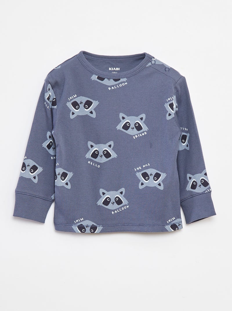 Conjunto de pijama com t-shirt + calças  - 2 peças Azul - Kiabi