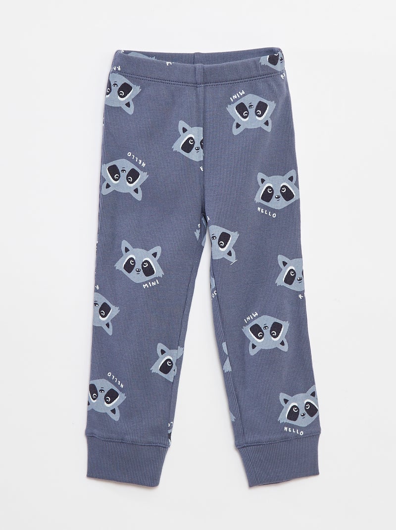 Conjunto de pijama com t-shirt + calças  - 2 peças Azul - Kiabi