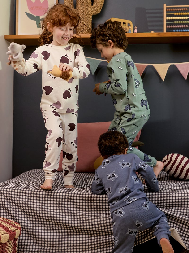 Conjunto de pijama com t-shirt + calças  - 2 peças Azul - Kiabi