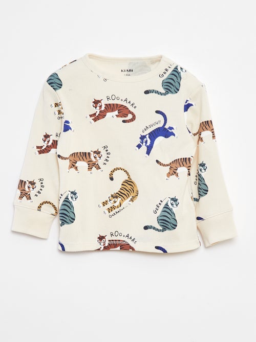 Conjunto de pijama com t-shirt + calças  - 2 peças - Kiabi