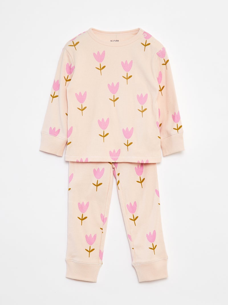 Conjunto de pijama com t-shirt + calças  - 2 peças Rosa - Kiabi