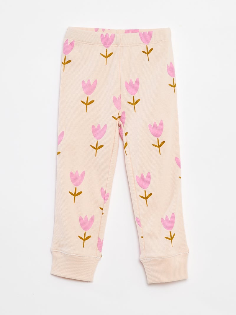 Conjunto de pijama com t-shirt + calças  - 2 peças Rosa - Kiabi