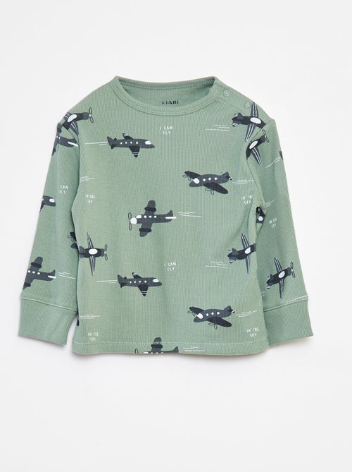 Conjunto de pijama com t-shirt + calças  - 2 peças - Kiabi