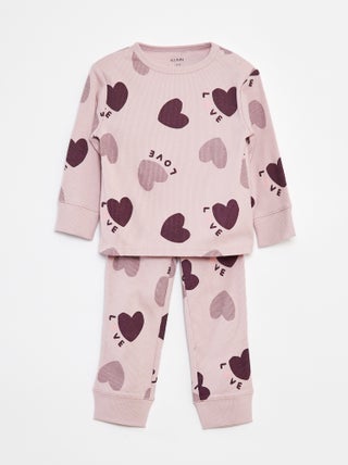 Conjunto de pijama com t-shirt + calças  - 2 peças