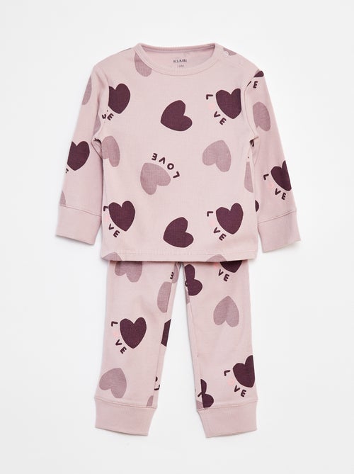 Conjunto de pijama com t-shirt + calças  - 2 peças - Kiabi